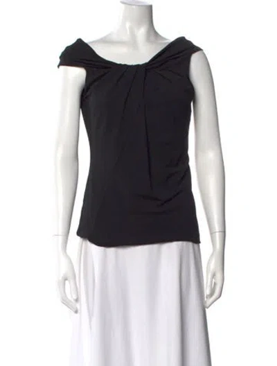 Pre-owned Michael Kors Scoop Neck Sleeveless Top In Black