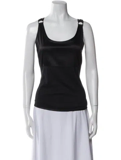Pre-owned Michael Kors Scoop Neck Sleeveless Top In Black