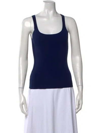 Pre-owned Michael Kors Scoop Neck Sleeveless Top In Blue