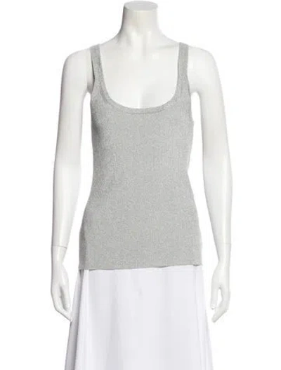 Pre-owned Michael Kors Scoop Neck Sleeveless Top In Gray