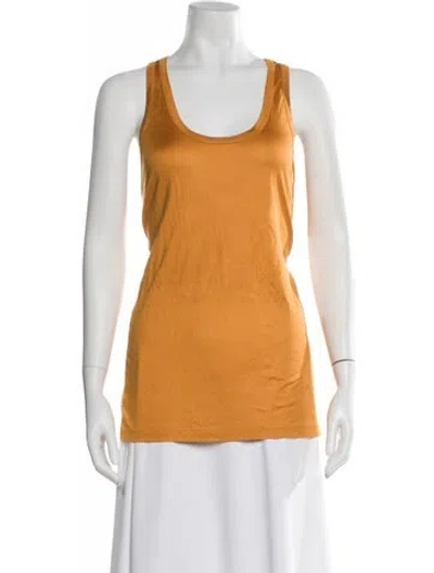 Pre-owned Michael Kors Scoop Neck Sleeveless Top In Orange