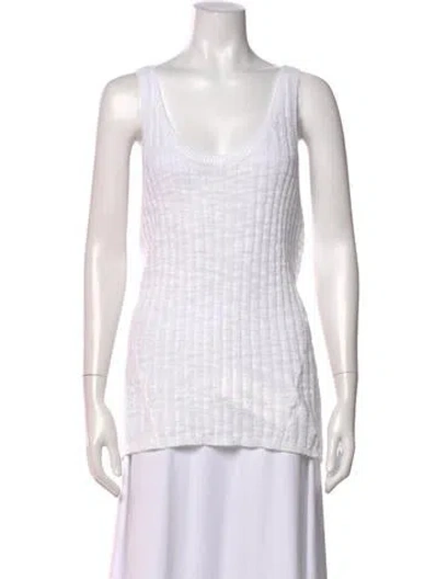 Pre-owned Michael Kors Scoop Neck Sleeveless Top In White