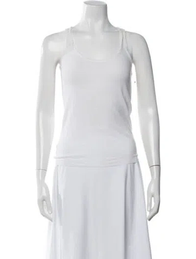 Pre-owned Michael Kors Scoop Neck Sleeveless Top In White