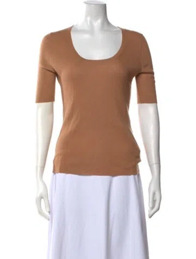 Pre-owned Michael Kors Scoop Neck Sweater In Brown/neutrals