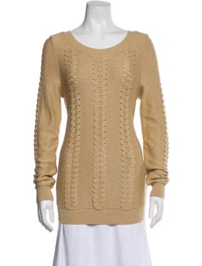 Pre-owned Michael Kors Scoop Neck Sweater In Gold