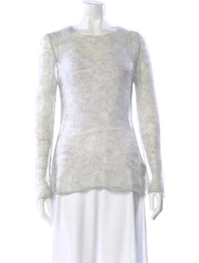 Pre-owned Michael Kors Scoop Neck Sweater In White