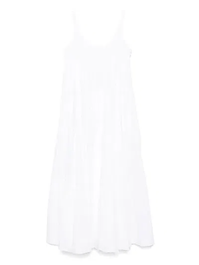 Michael Kors Scoop Neck Tier Dress In White