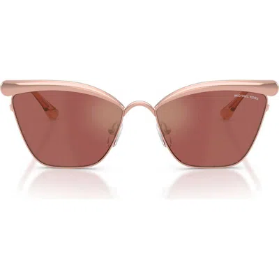 Michael Kors Scottsdale 56mm Cat Eye Sunglasses In Gold