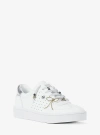 Michael Kors Scotty Embellished Leather Sneaker In White