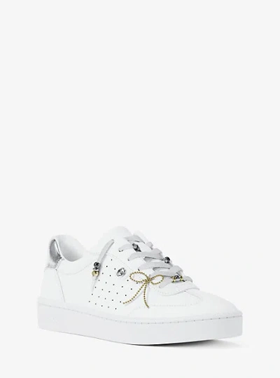 MICHAEL KORS SCOTTY EMBELLISHED LEATHER SNEAKER