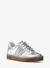 Michael Kors Scotty Embellished Metallic Leather Sneaker In Metallic