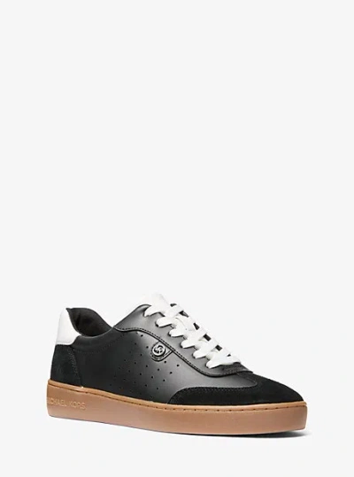 Michael Kors Scotty Leather Sneaker In Black