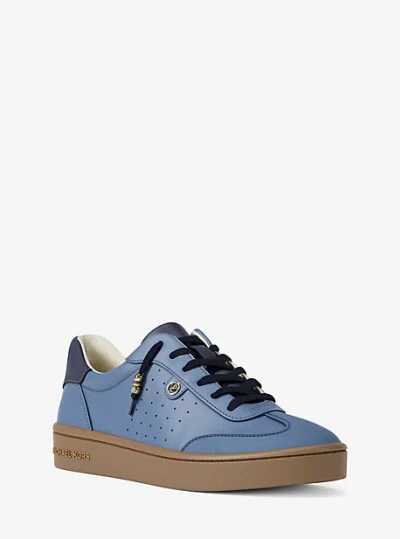 Michael Kors Scotty Leather Sneaker In Blue