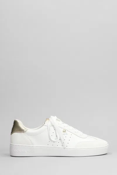 Michael Kors Scotty Sneakers In White Suede And Leather