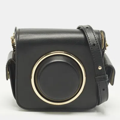 Pre-owned Michael Kors Scout Black Leather Camera Bag