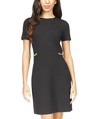 Michael Kors Scuba Chain Hardware Mini Dress In Black