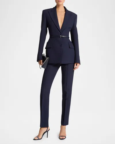 MICHAEL KORS SCULPTED SINGLE-BREASTED BLAZER WITH BELT
