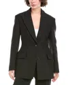 Michael Kors Sculpted Wool-blend Blazer In Black