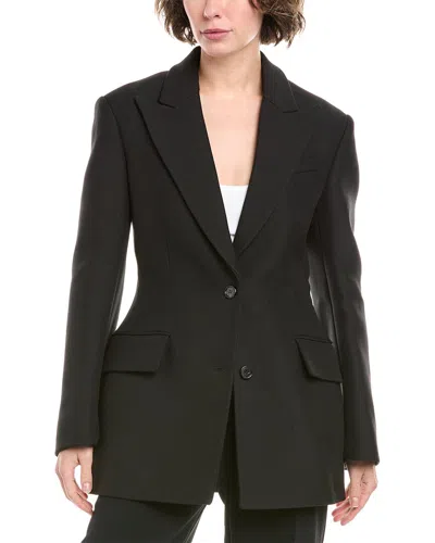 Michael Kors Sculpted Wool-blend Blazer In Black