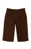 Michael Kors Sculptural Cotton Shorts In Brown