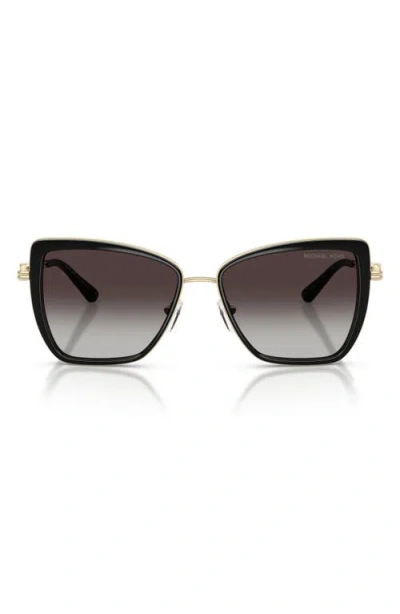 Michael Kors Sea Island 55mm Gradient Butterfly Sunglasses In Black