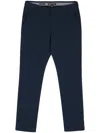 Michael Kors Seersucker Straight-leg Trousers In 蓝色