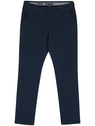 Michael Kors Seersucker Straight-leg Trousers In 蓝色
