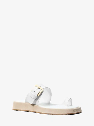 Michael Kors Selah Leather Slide Sandal In White