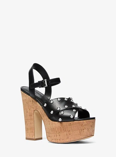 Michael Kors Selah Studded Platform Sandal In Black