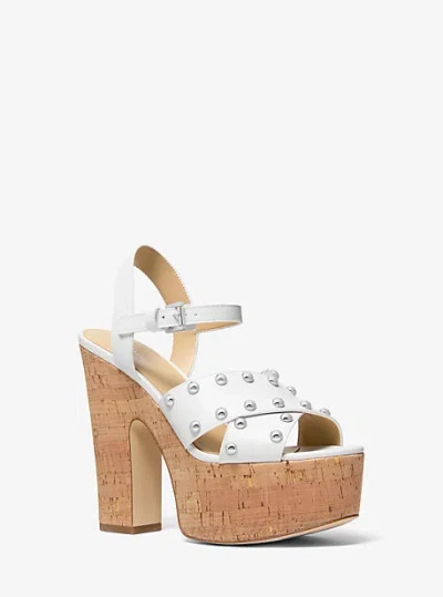 Michael Kors Selah Studded Platform Sandal In White