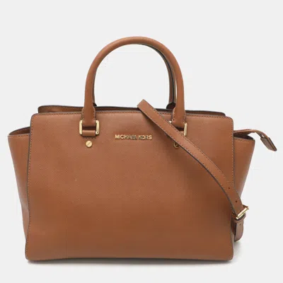 Pre-owned Michael Kors Selma Brown Leather Tote