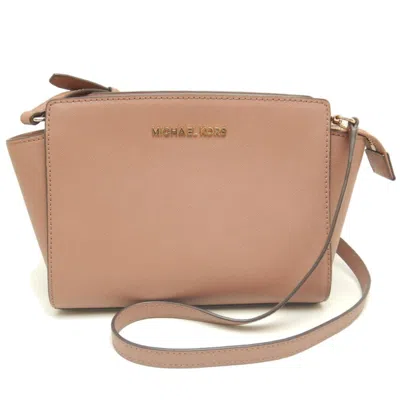 Pre-owned Michael Kors Selma Pink Beige Pvc Shoulder Bag ()