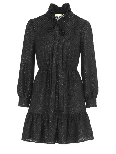 Michael Kors Semi-transparent Mini Dress In Black