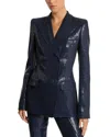 Michael Kors Collection Sequin Double Breasted Blazer In Maritime