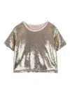 Michael Kors Sequin-embellished Crop Top In Gold