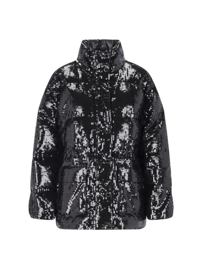 MICHAEL KORS SEQUIN EMBELLISHED PUFFER JACKET