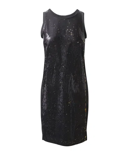Michael Kors Sequin-embellished Sleeveless Dress In Black Polyester