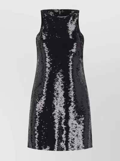 MICHAEL KORS SEQUIN EMBELLISHED SLEEVELESS HIGH NECK DRESS