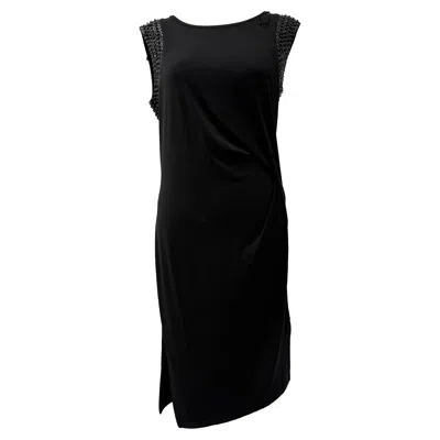 Michael Kors Sequin-embellished Sleeveless Midi Dress In Black Polyester