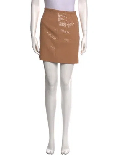 Pre-owned Michael Kors Sequin Embellishments Mini Skirt In Neutral