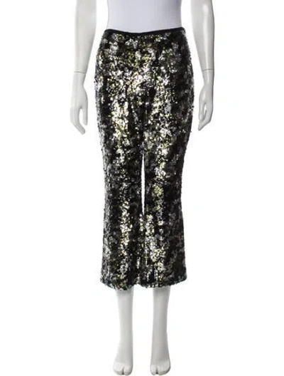 Pre-owned Michael Kors Sequin Flared Pants W/ Tags In Black
