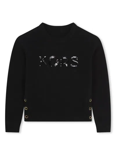 Michael Kors Kids' Sequin-logo Jumper In Schwarz