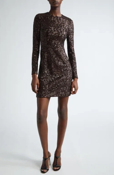 MICHAEL KORS MICHAEL KORS COLLECTION SEQUIN LONG SLEEVE SHEATH DRESS
