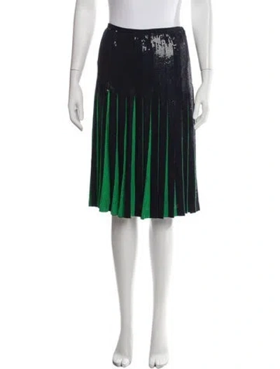 Pre-owned Michael Kors Sequin Midi Length Skirt In Blue/green