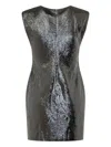 Michael Kors Short Dress In Silver Sequins In Black