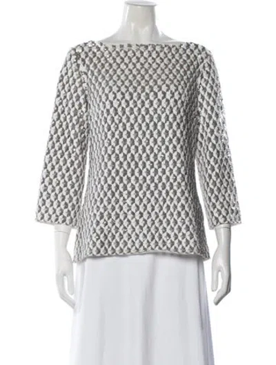 Pre-owned Michael Kors Sequin Patterned Top In Silver