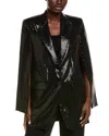 Michael Kors Collection Sequin Silk-blend Cape Jacket In Black