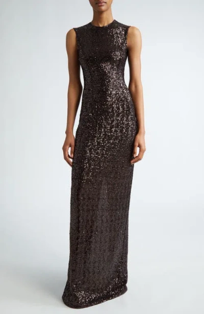 MICHAEL KORS MICHAEL KORS COLLECTION SEQUIN SLEEVELESS COLUMN GOWN