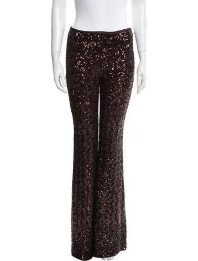 Pre-owned Michael Kors Sequin Wide Leg Pants In Brown