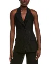 Michael Kors Collection Sequin Wool Halter Jacket In Black
